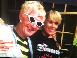 Brian and Captain Sensible chatting before a reunion show
