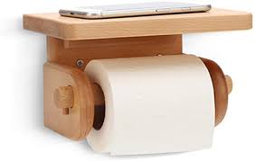 Check out our wooden toilet paper holder selection for the very best in unique or custom, handmade pieces from our bathroom décor shops. Nbrtt Toilet Roll Holder Wood Tissue Bathroom Accessories Wall Mount Shelfsolid Perfect With Mobile Phone Bamboo Storage Shelf Mounted Loo Paper Wooden Amazon Co Uk Kitchen Home