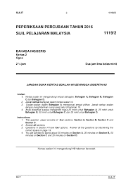Teknik menjawab bahasa melayu kertas 1 spm. 2016 Terengganu Spm Trial English Paper 2 Bk7 Pdf