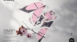 Twilly Silk Scarf Mockup 61 Ffv 9 Twilly Business Cards Simple Mockup