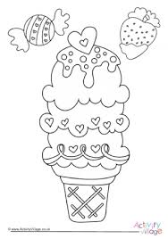 Add scoops, wafers, fruit, sprinkles, flakes and whatever else. Food And Drink Colouring Pages