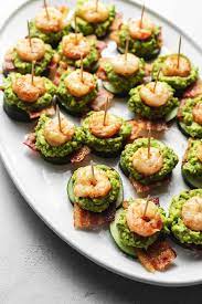 Super easy shrimp appetizer recipe with just a few ingredients that cooks up quick in the. Keto Shrimp Guacamole And Bacon Appetizers Low Carb With Jennifer