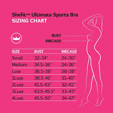 Shefit Sports Bra Size Chart Bra Size Charts Sports Bra