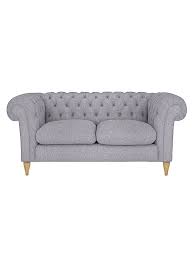 The polished stainless steel frame has angled legs. John Lewis Partners Cromwell Chesterfield Small 2 Seater Sofa At John Lewis Partners
