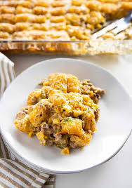 It uses ground beef and mushroom soup! Best Ever Tater Tot Casserole The Salty Marshmallow