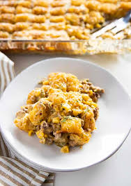 Ground beef cream of mushroom soup macaroni and cheese; Best Ever Tater Tot Casserole The Salty Marshmallow