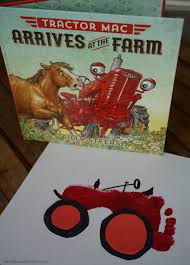 Tractor Mac Books And Tractor Footprint Craft Footprint Crafts Tractor Crafts Preschool Crafts