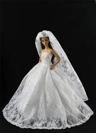 Brautkleid für 30cm puppen häkelanleitung. Weiss Fashionistas Kleidung Prinzessinnen Kleider Krone Schleier Fur Barbie Puppe Barbie Hochzeitskleid Barbie Hochzeit Barbie Kleider
