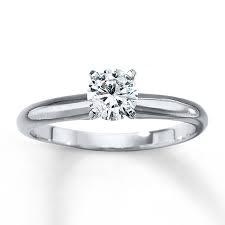 Good, strong gold but with more gold than 10k. Diamond Solitaire Ring 1 2 Carat Round Cut 14k White Gold Kay