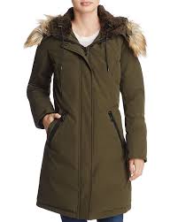 Hooded Faux Fur Trim Parka