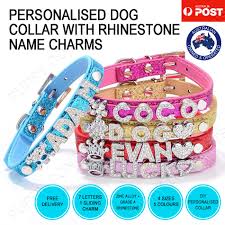Collars & tags └ cat supplies └ pet supplies all categories antiques art baby books, comics & magazines business, office & industrial cameras & photography cars, motorcycles & vehicles clothes, shoes & accessories. Personalised Dog Collar With Rhinestone Name Charms Gloss Puppy Concepts
