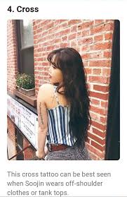 We have provided more information on this in our privacy policy. 4 Cross This Cross Tattoo Can Be Best Seen When Soojin Wears Off Shoulder Clothes Or Tank Tops