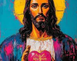 Jesus the Eucharist ,christian Catholic Artwork,jesus Paintings, Holy Jesus  Christ Sacred Heart Religious Print, Jesus Canvas Wall Art Print