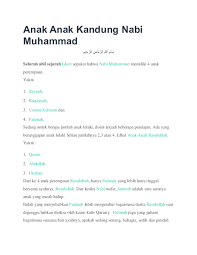 Saya putuskan bahwa para laki2 mereka harus dibunuh dan anak2 serta kaum wanitanya harus. Doc Anak Anak Kandung Nabi Muhammad Siti Rusiyah Academia Edu