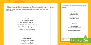 Harmony Day Imagery Poem Activity Teacher Made