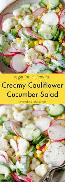 You Ll Love This Easy Healthy And Such A Delicious Cauliflower Salad With Cucumber And C Salad Recipes Healthy Easy Vegan Recipes Healthy Easy Potluck Recipes