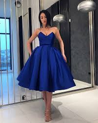 Blue Sweetheart Knee Length Short Evening Dress Girls Homecoming Prom Gown Knee Length Prom Dress Prom Dresses Ball Gown Blue Dress Formal