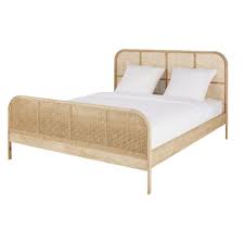 Aktuelle rattanbett angebote der woche. Vintage Bett 160x200 Aus Massiver Eiche Und Rattan Rohr Michelle Maisons Du Monde