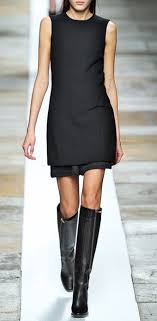 Lbd With Black Tall Boots Fashion Little Black Dress Style