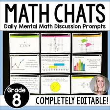 If Warm Ups Aren T Your Thing Get Your Students Talking About Math As Soon As They Enter Your Room With Math Chats Math Chats Daily Math Problems Daily Math