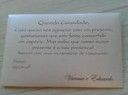 Montar uma lista de casamento convertida em dinheiro é, sem dúvidas, a na lista virtual os presentes são fictícios, ou seja, o casal recebe tudo em dinheiro, direto da conta bancária. Pin Em Convites De Casamento