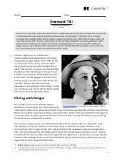 Copyright © 2016 by commonlit, inc. Emmett Till Pdf Name Class Emmett Till By Jessica Mcbirney 2016 Emmett Louis Till 1941 1955 Was A Fourteen Year Old African American Boy From Chicago Course Hero
