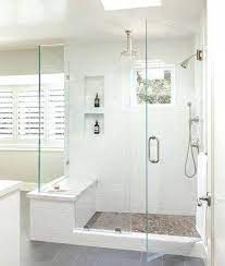 The attributes that usually describe a master bathroom include words like grandiose, elegant if you look for new ideas for bathroom remodel and renovation, you can choose many styles you can also decide to have a sink under the window and a large shower with a marble bench on the other side. Gorgeous Contemporary Glass Showers For Small Bathrooms Picute Shower Bench Built In Shower Renovation Shower Seat
