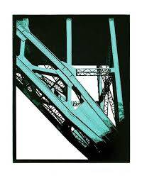 Tyne Bridge Newcastle Linocut By Graham Spice I Love The Colour Palette S Linocut Prints Linocut Etching Prints