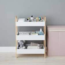 White Multi Purpose 3 Tier Shelf The Container Store Shelves Nursery Storage Shelving