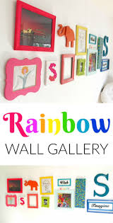 Rainbow Gallery Wall Bright And Colorful Decoration Ideas Fun Bright Gallery Walls Colorful Wall Ideas Rainbow Room Kids Rainbow Room Decor Rainbow Room