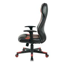 Osp Home Furnishings Gigabyte Black High Back Gaming Chair In Faux Leather With Red Trim And Accents Arms Kd Gig25 Rd The Home Depot Osp Home Furnishings Furnishings Gaming Chair