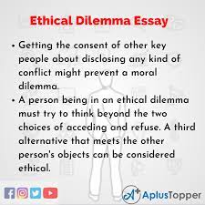 A's debt to c has been extinguished by prescription. Ethical Dilemma Essay Essay On Ethical Dilemma For Students And Children In English A Plus Topper