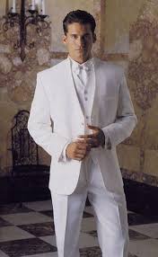 New Arrival White Wedding Suits For Men Stand Collar Tuxedos Ivory Mens Suits Slim Fit Men Sui White Wedding Suit White Wedding Suits For Men Wedding Suits Men
