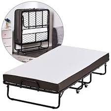 Forfar Foldable Folding Bed Twin Size Rollaway Bed With 5 Inch Memory Foam Mattress And A S Folding Beds Memory Foam Mattress Foam Mattress