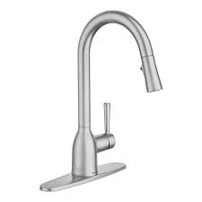 Moen kitchen faucets pull out single handle. Moen Adler Single Handle Pull Down Sprayer Kitchen Faucet With Reflex In Spot Resist Stain The Home Depot Canada