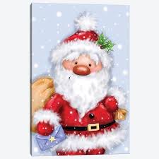 Santa Iii Canvas Print By Makiko Icanvas Christmas Drawing Christmas Pictures Christmas Illustration