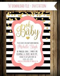 Kate Spade Inspired Baby Shower Invitation Custom Pink Black And Gold Kate Spade Baby Shower Invitations Kate Spade Baby Shower Baby Shower Invites For Girl