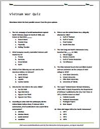 Black And White Test Print Pdf Vietnam War Quiz Free Printable Student Test Student Handouts Vietnam War Dbq Essay World History Teaching