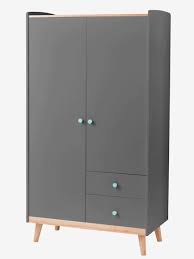 Armoire 2 Portes Ligne Confetti Gris Vertbaudet
