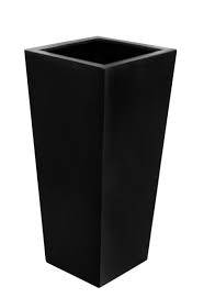 (no reviews yet) write a review. Polystone Tall Black Flared Square Planter London Planters