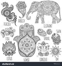 Lotus Hamsa Elephant Ganesha And Other Symbols Used In Mihendi Smalltattoos Spiritual Tattoos Hamsa Tattoo Elephant Tattoos