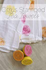 Citrus Stamped Tea Towels Summer Crafts For Kids Summer Crafts Crafts