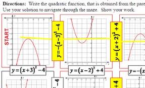 You have to complete the square: Maze Quadratic Functions Writing Qf In Vertex Form From Graphs