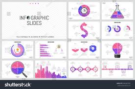 set minimal infographic design layouts pie stock vector