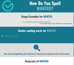 Just for example, you want your parents to. Correct Spelling For Wanted Infographic Spellchecker Net