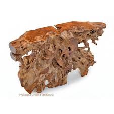 Naturally Rustic Teak Root Console Table Teak Root Console Root Console Natural Wood Table Top