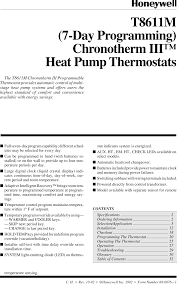 An electronic thermostat basically runs on an automatic switch. Honeywell Chronotherm Iii T8611m Users Manual 68 0076 7 Day Programming Lll Heat Pump Thermostats
