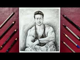 How To Draw Tiger Shroff Step By Step War Movie Youtube Tiger Drawing Celebrity Drawings Drawings