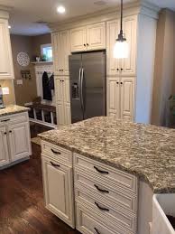 Waypoint Living Spaces Cabinetry 720f Hazelnut Glaze Trash Unit In Island The Refrigerato Glazed Kitchen Cabinets Interior Design Kitchen Small Beige Kitchen