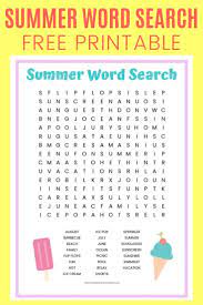 Summer Word Search Free Printable Summer Words Kids Worksheets Printables Summer Worksheets